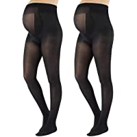 CALZITALY 2 Pares Medias Premama Opacas | Panty Para Futura Mama | 40 Den | Negro- Azul Marino | S- M- L- XL…